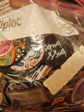 Assorted Colorful Embroidered Patches - Black, Pink, Orange, Yellow